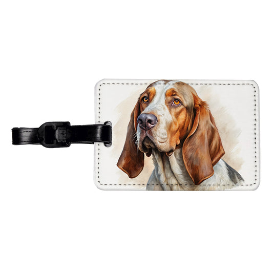 Bracco Italiano Dog Illustration Travel Faux Leather Luggage Tag