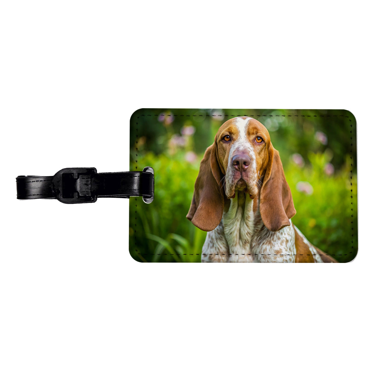 Bracco Italiano Dog Photo Travel Faux Leather Luggage Tag