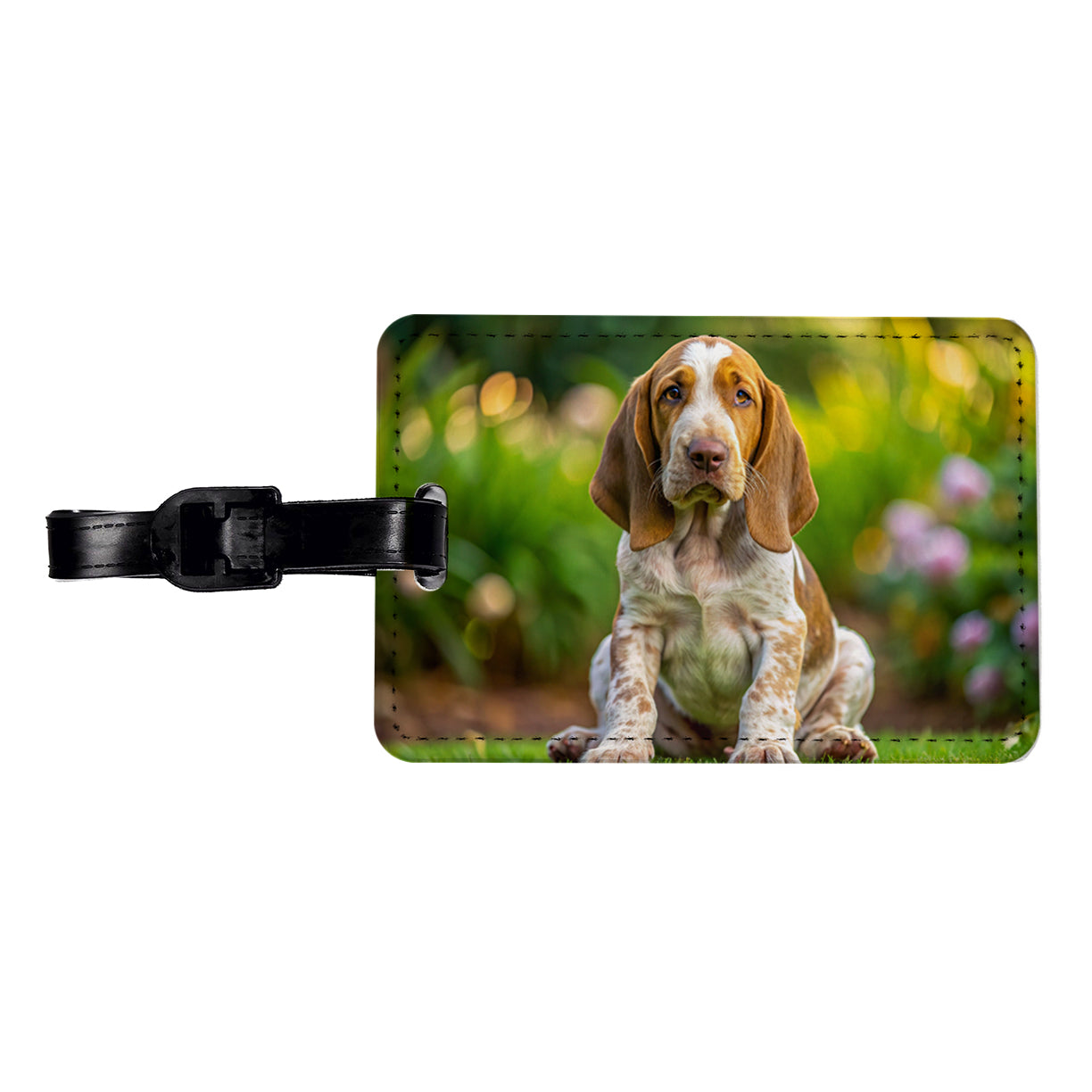 Bracco Italiano Dog Puppy Photo Travel Faux Leather Luggage Tag