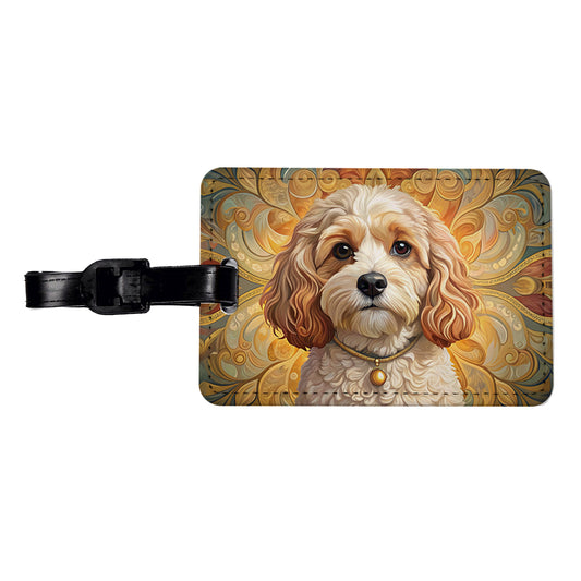 Cavachon Dog Art Nouveau Travel Faux Leather Luggage Tag