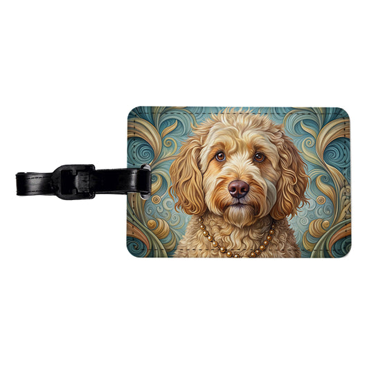 Cockapoo Dog Art Nouveau Travel Faux Leather Luggage Tag