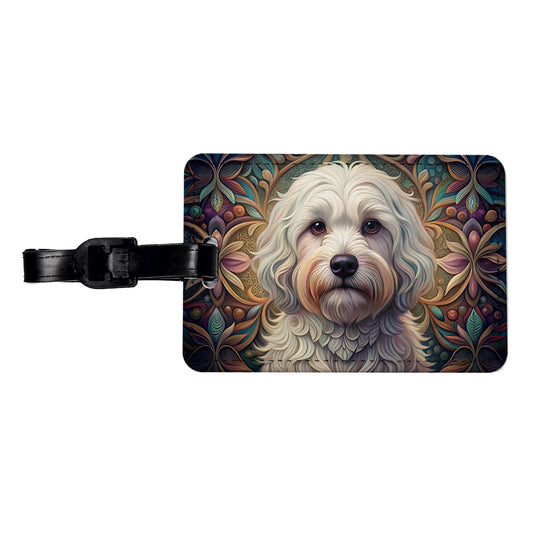 Coton De Tulear Dog Art Nouveau Travel Faux Leather Luggage Tag