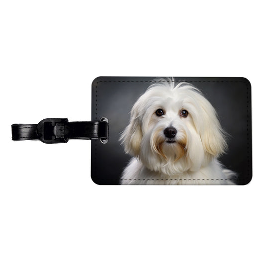 Coton De Tulear Dog Photo Travel Faux Leather Luggage Tag