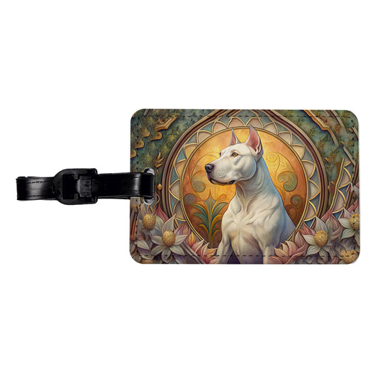 Dogo Argentino Dog Art Nouveau Travel Faux Leather Luggage Tag