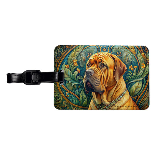 Dogues De Bordeaux Dog Art Nouveau Travel Faux Leather Luggage Tag