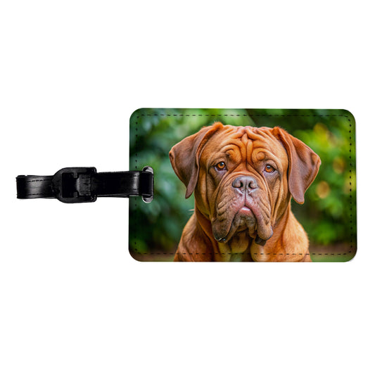 Dogues De Bordeaux Dog Photo Travel Faux Leather Luggage Tag