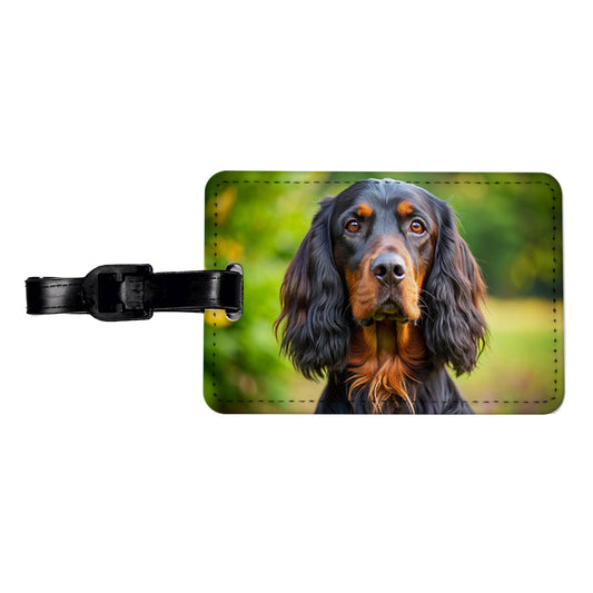 Gordon Setter Dog Photo Travel Faux Leather Luggage Tag
