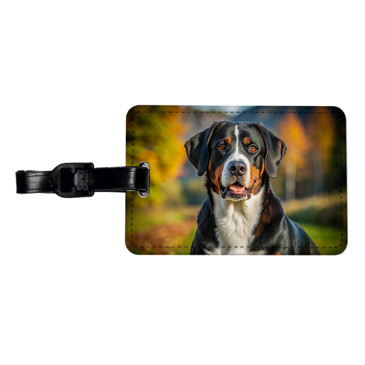 Greater Swiss Mountain Dog Photo Travel Faux Leather Luggage Tag