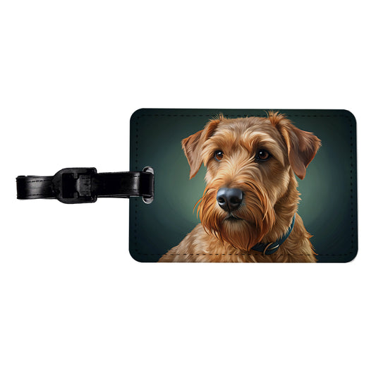 Irish Terrier Dog Illustration Travel Faux Leather Luggage Tag