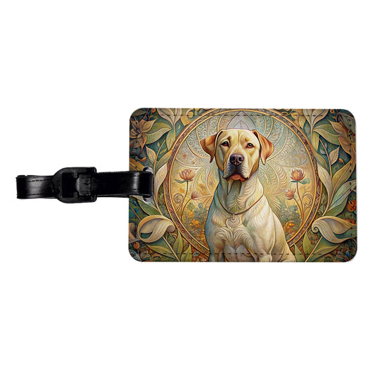 Labrabull Dog Art Nouveau Travel Faux Leather Luggage Tag
