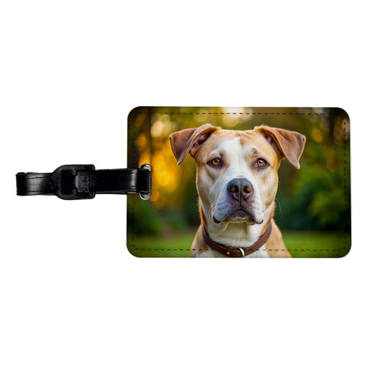 Labrabull Dog Photo Travel Faux Leather Luggage Tag