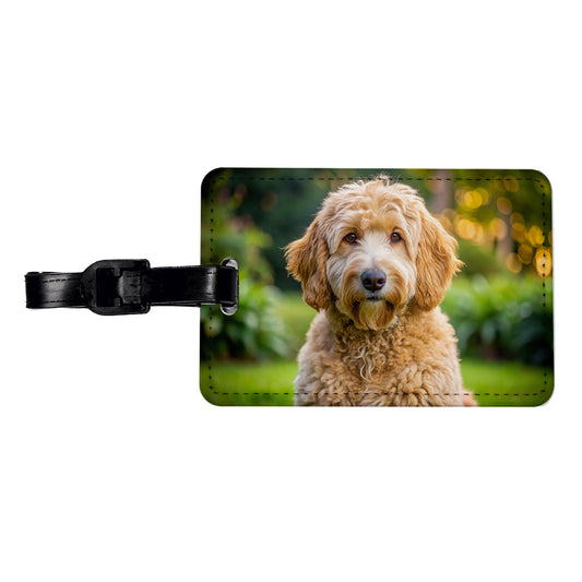 Labradoodle Dog Photo Travel Faux Leather Luggage Tag