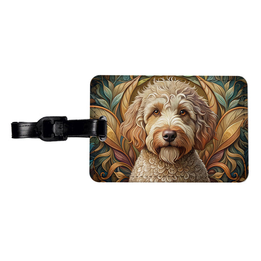 Lagotto Romagnolo Dog Art Nouveau Travel Faux Leather Luggage Tag