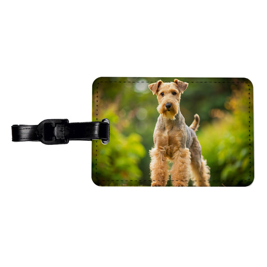 Lakeland Terrier Dog Photo Travel Faux Leather Luggage Tag