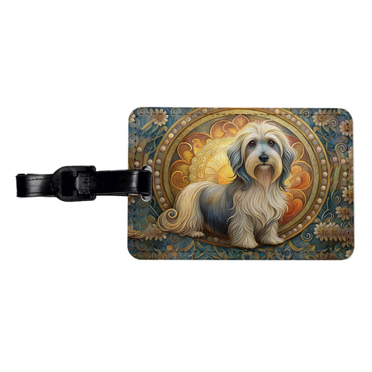 Lowchen Little Lion Dog Art Nouveau Travel Faux Leather Luggage Tag