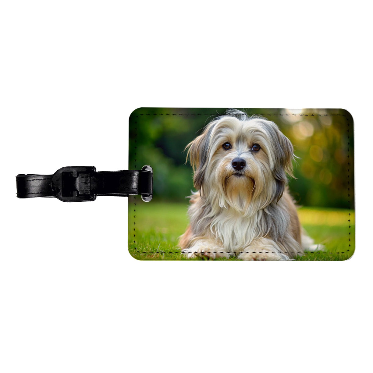 Lowchen Little Lion Dog Photo Travel Faux Leather Luggage Tag