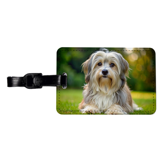 Lowchen Little Lion Dog Photo Travel Faux Leather Luggage Tag