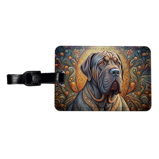 Neapolitan Mastiff Dog Art Nouveau Travel Faux Leather Luggage Tag