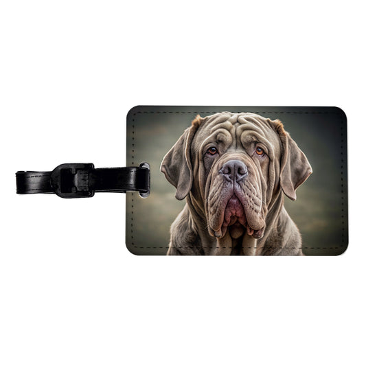 Neapolitan Mastiff Dog Photo Travel Faux Leather Luggage Tag