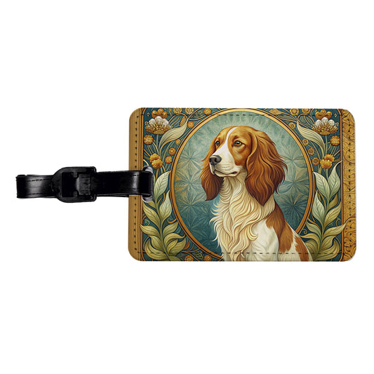 Nederlandse Kooikerhondje Dog Art Nouveau Travel Faux Leather Luggage Tag