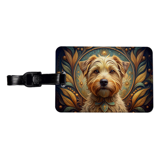 Norfolk Terrier Dog Art Nouveau Travel Faux Leather Luggage Tag