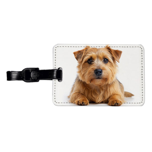 Norfolk Terrier Dog Photo Travel Faux Leather Luggage Tag