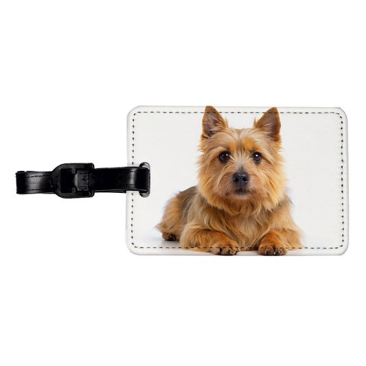 Norwich Terrier Dog Photo Travel Faux Leather Luggage Tag