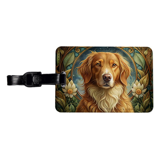 Nova Scotia Duck Tolling Retriever Dog Art Nouveau Travel Faux Leather Luggage Tag