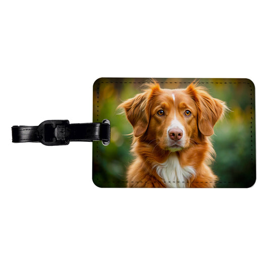 Nova Scotia Duck Tolling Retriever Dog Photo Travel Faux Leather Luggage Tag
