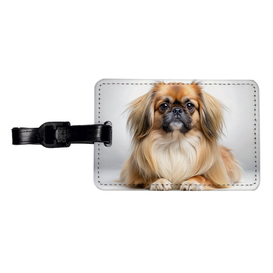 Pekingese Dog Photo Travel Faux Leather Luggage Tag