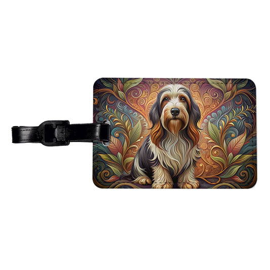 Petit Basset Griffon Vendeen Dog Art Nouveau Travel Faux Leather Luggage Tag
