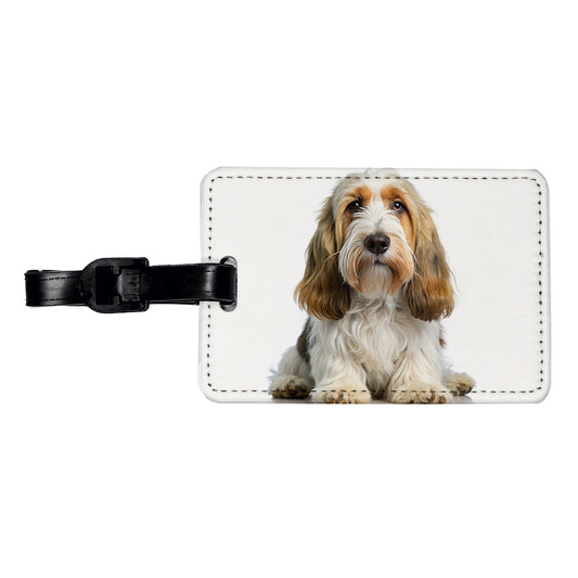 Petit Basset Griffon Vendeen Dog Photo Travel Faux Leather Luggage Tag