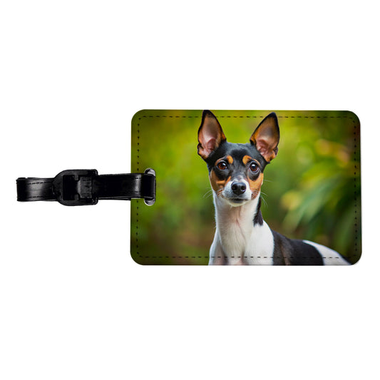 Rat Terrier Dog Photo Travel Faux Leather Luggage Tag