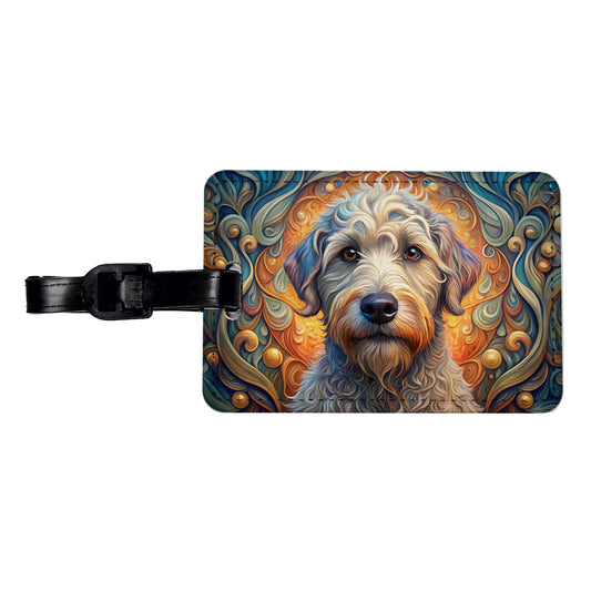 Schnoodle Dog Art Nouveau Travel Faux Leather Luggage Tag