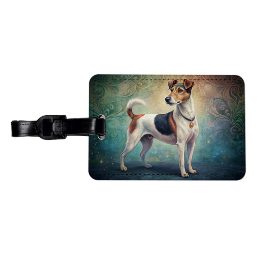 Smooth Fox Terrier Dog Art Nouveau Travel Faux Leather Luggage Tag