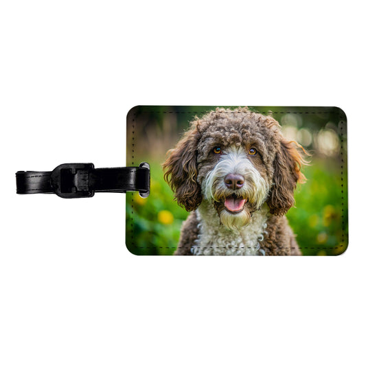 Spanish Water Dog Photo Travel Faux Leather Luggage Tag