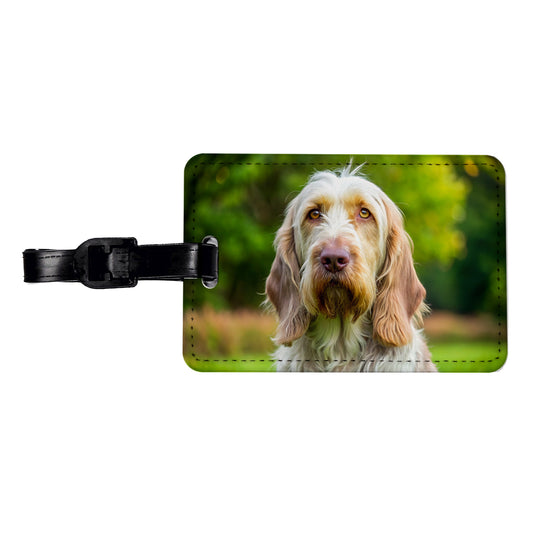 Spinone Italiano Dog Photo Travel Faux Leather Luggage Tag