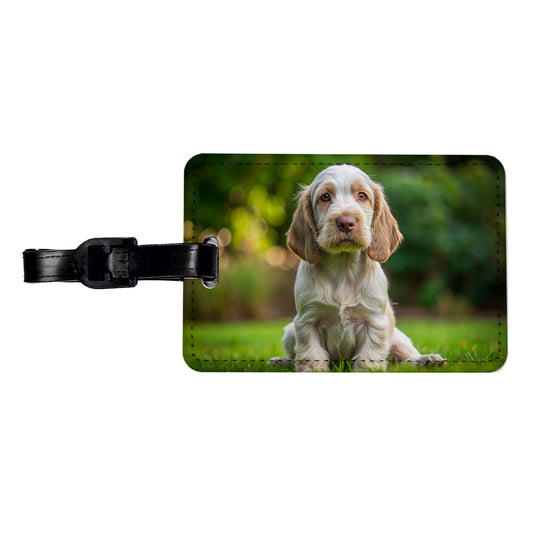 Spinone Italiano Dog Puppy Photo Travel Faux Leather Luggage Tag