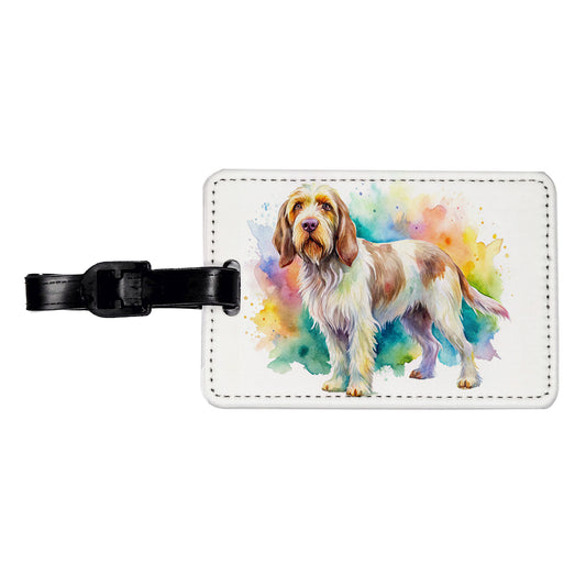 Spinone Italiano Dog Watercolor Style Travel Faux Leather Luggage Tag