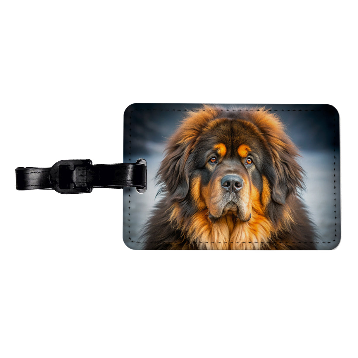 Tibetan Mastiff Dog Photo Travel Faux Leather Luggage Tag