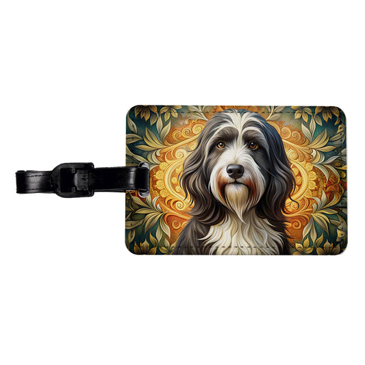 Tibetan Terrier Dog Art Nouveau Travel Faux Leather Luggage Tag