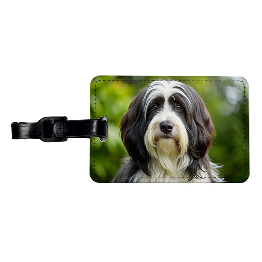 Tibetan Terrier Dog Photo Travel Faux Leather Luggage Tag