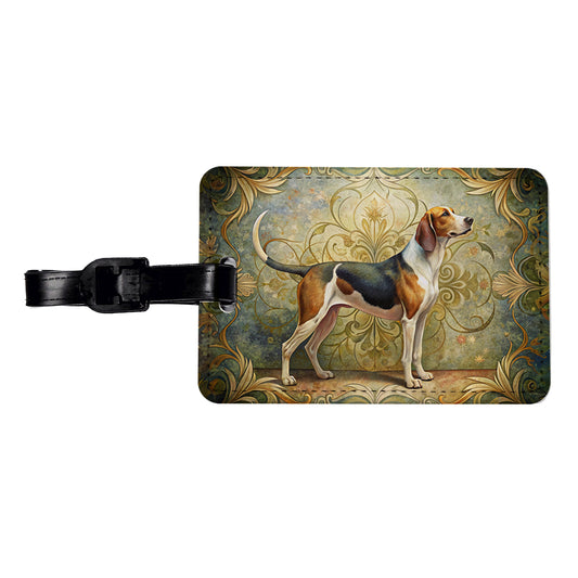 Treeing Walker Coonhound Dog Art Nouveau Travel Faux Leather Luggage Tag