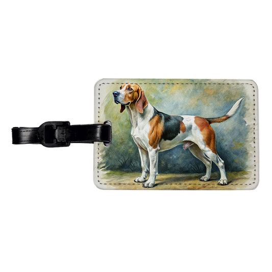 Treeing Walker Coonhound Dog Illustration Travel Faux Leather Luggage Tag