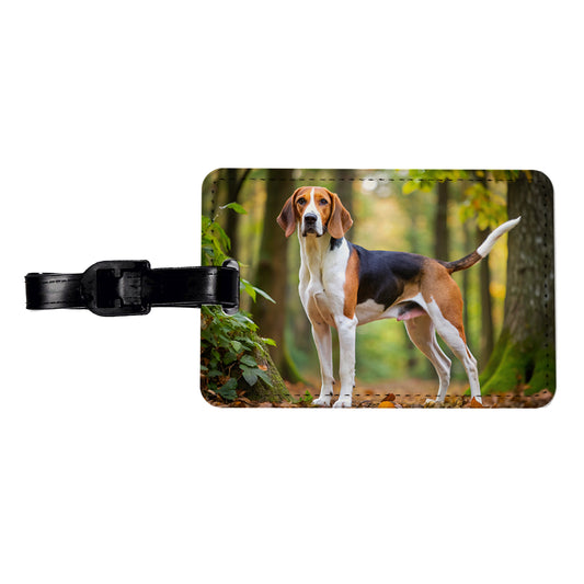 Treeing Walker Coonhound Dog Photo Travel Faux Leather Luggage Tag