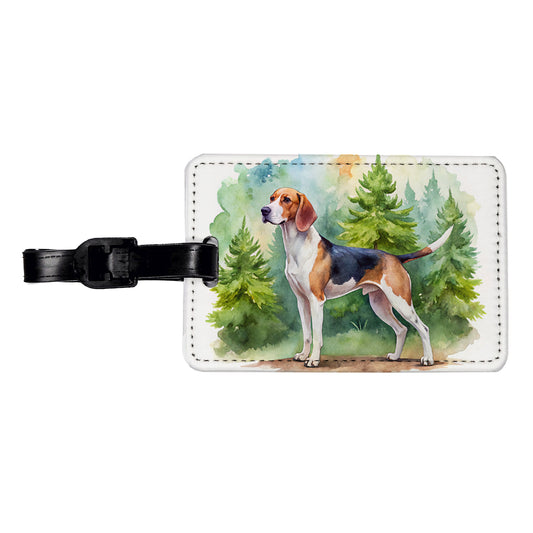 Treeing Walker Coonhound Dog Watercolor Style Travel Faux Leather Luggage Tag