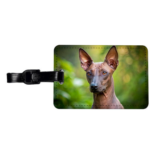 Xoloitzcuintli Xolo Mexican Hairless Dog Photo Travel Faux Leather Luggage Tag