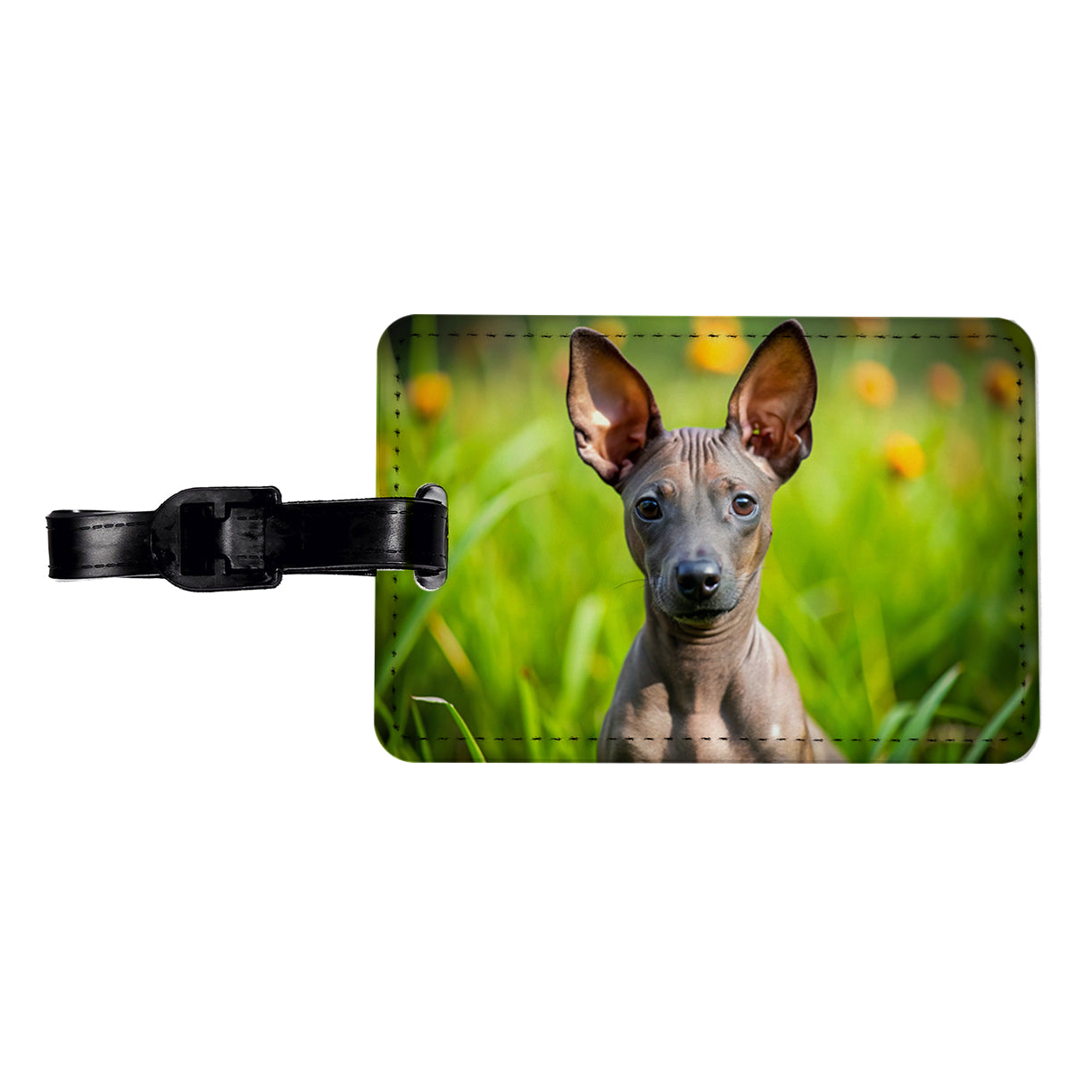 Xoloitzcuintli Xolo Mexican Hairless Dog Puppy Photo Travel Faux Leather Luggage Tag