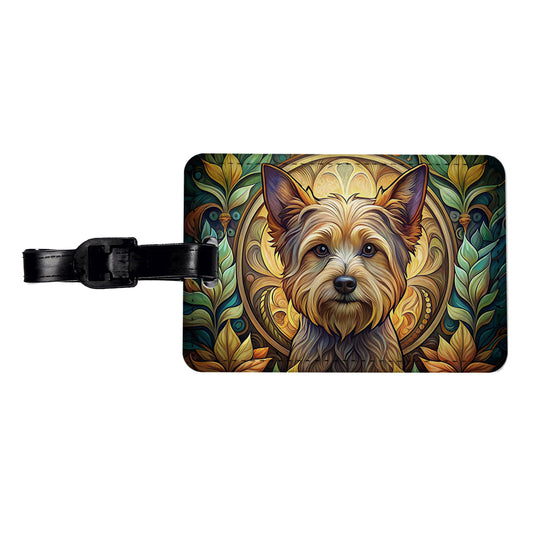 Yorkipoo Dog Art Nouveau Travel Faux Leather Luggage Tag