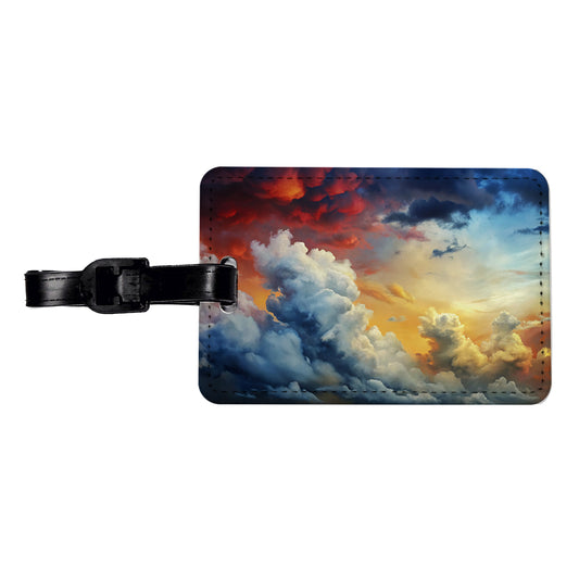 Cloudy Sky Colors Travel Faux Leather Luggage Tag